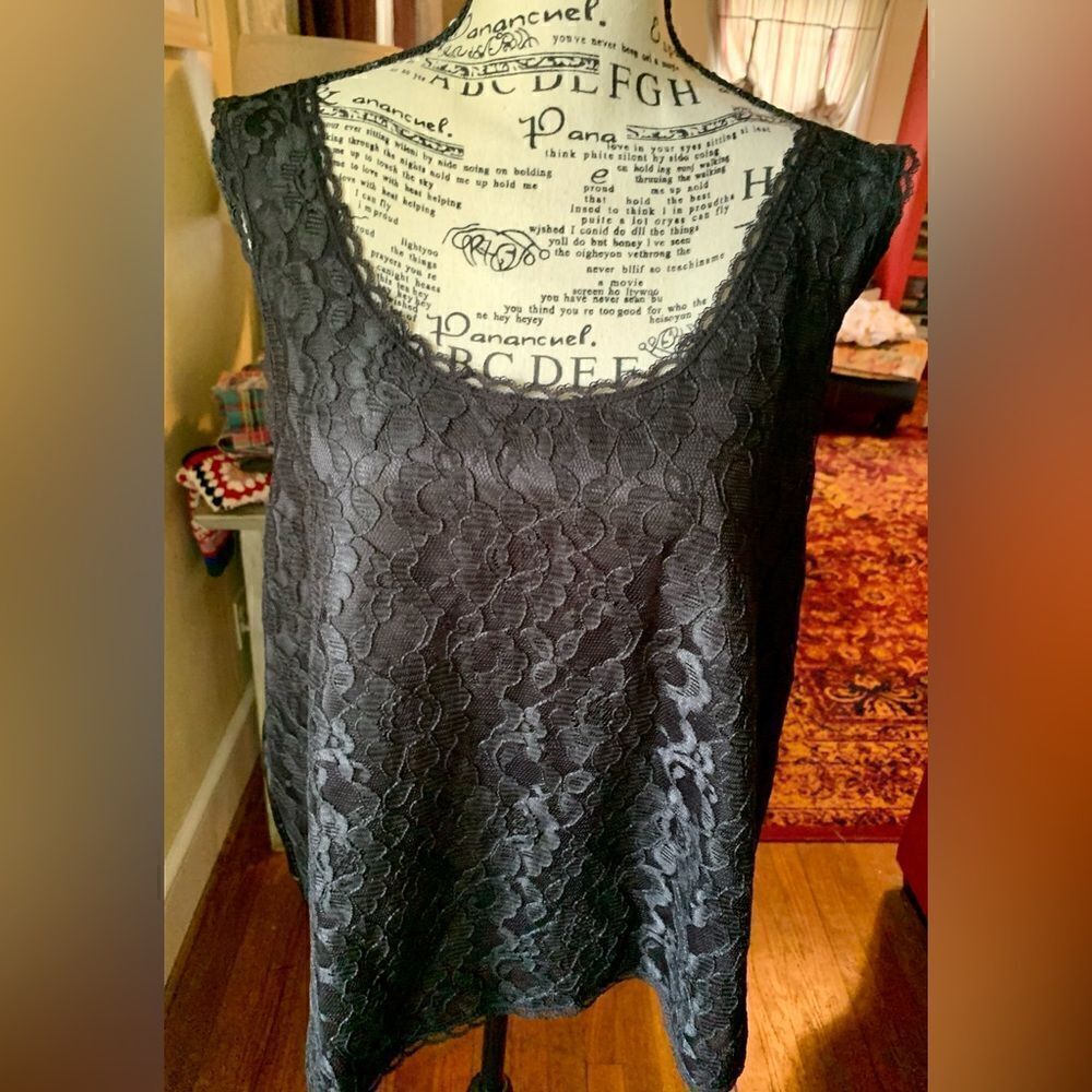 Black lace cami top
